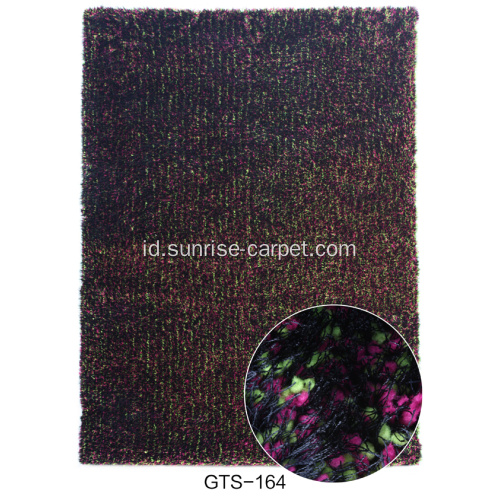 Elastis &amp; Silk Shaggy Karpet Dengan Warna Campuran